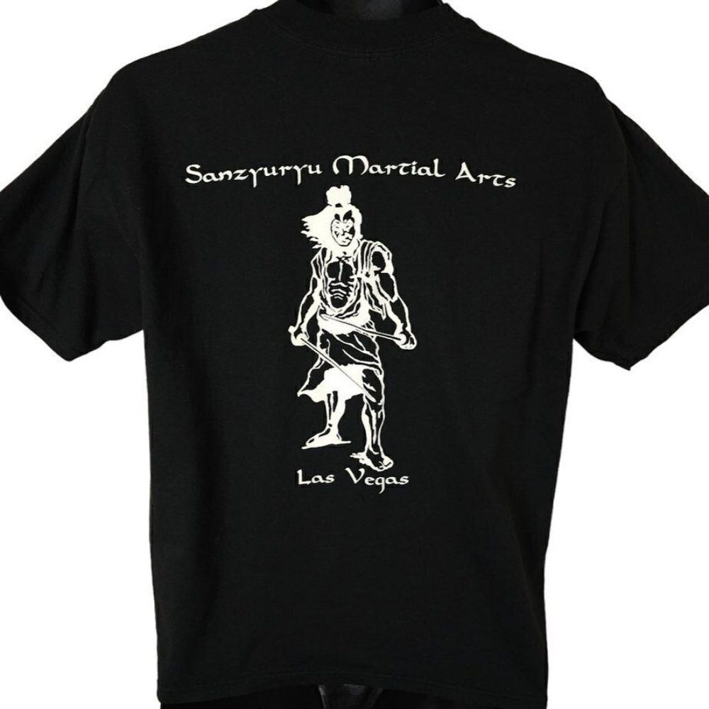 Samurai T Shirt Mens Size Medium Vintage Y2K Sanzyuryu Martial Arts Las Vegas